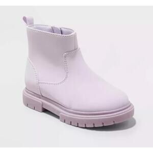 Toddler Girl's Lavender Flora Zipper Booties Size 12 - Cat & Jack